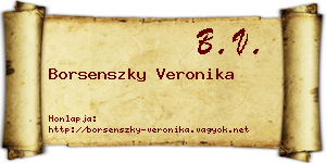 Borsenszky Veronika névjegykártya